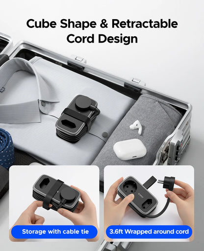 ORICO EU Plug Power Strip with 2AC 3USB Port with 1.1M Extension Cable 5-In-1Travel Smart Socket for Home/Travel Save Space