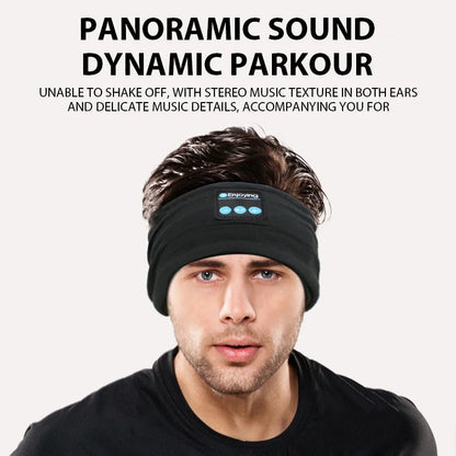 Wireless Bluetooth Headband Sleeping Headphones Sports Earphone/Headscar Music Hat with HD Stereo Speakers Eye Mask  for Side Sl