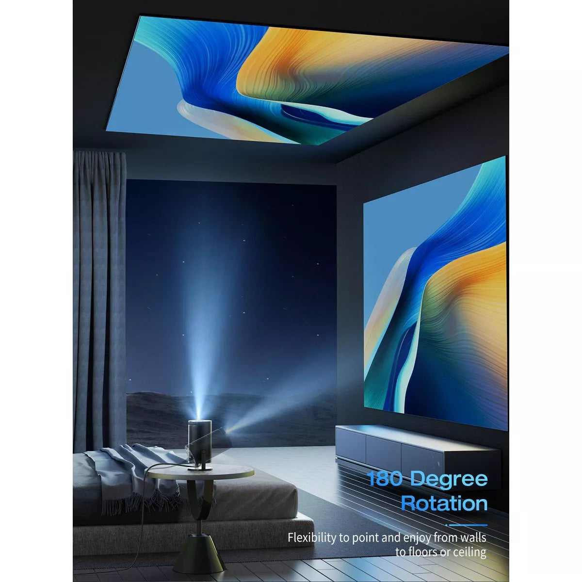 ARTSEA Projector 4K 1080P Support, Mini Projector Smart for Movie Projection Compatible with Phone